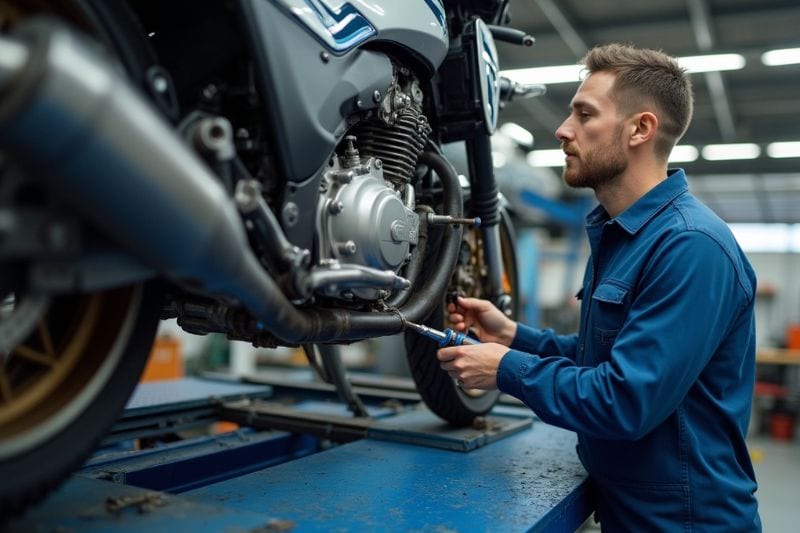 Cambio de aceite de una moto