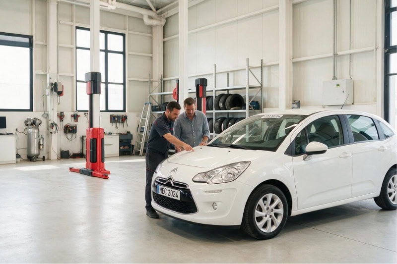 taller con coche de sustitución